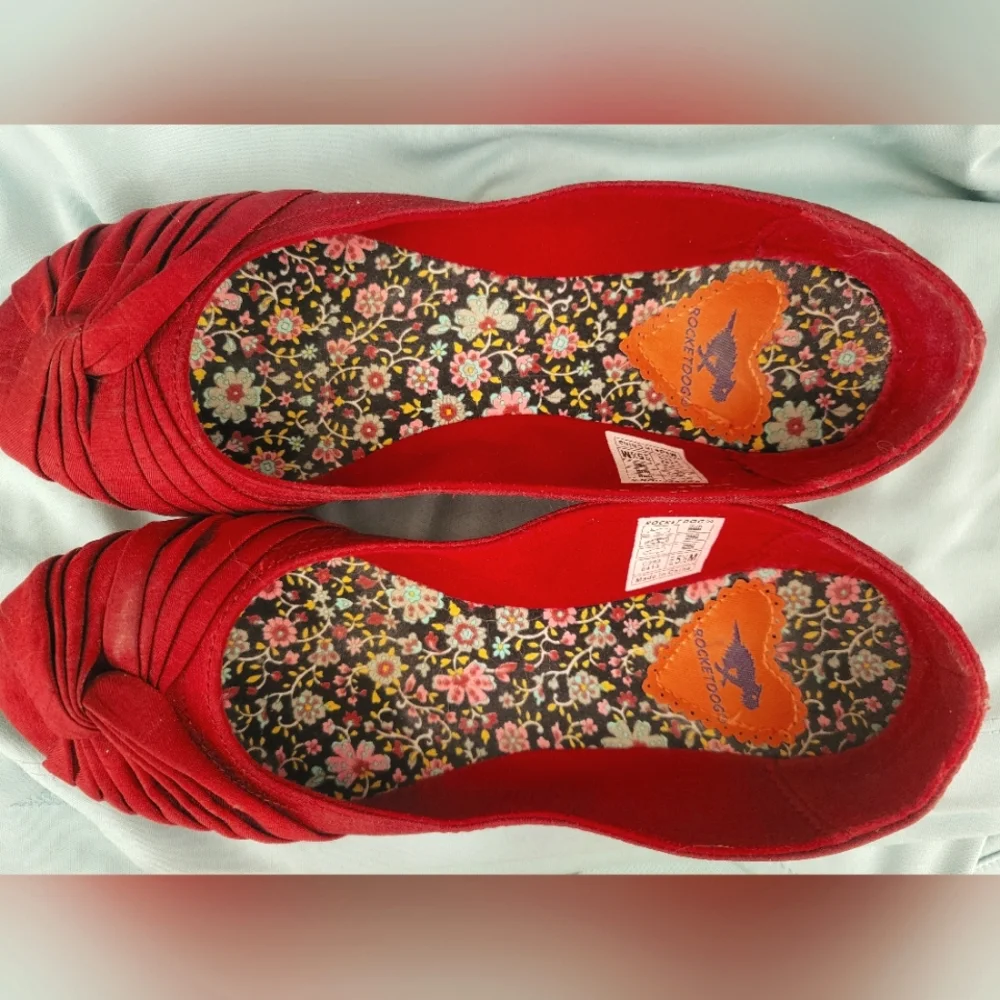 Rocket Dog red Myrna Thai Silk ballet flat (5.5M) - Picture 7 of 8